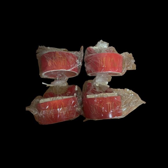 Rae Dunn Dog Toys Set Red Bowl and Bones "Deck the Paws" 6” Pet Bowl Bandana X 4 - Picture 2 of 4